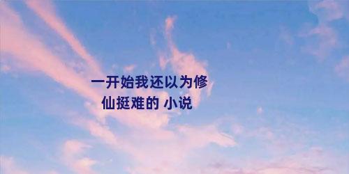 一开始我还以为修仙挺难的 小说
